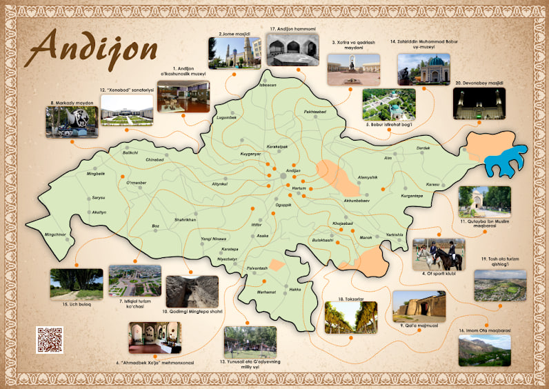Touristic Map of Andijan region